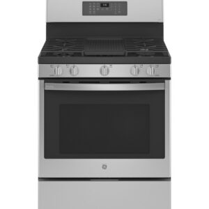 GE 30" Free-Standing Self Clean Gas Fingerprint Resistant Range with No Preheat Air Fry Stove